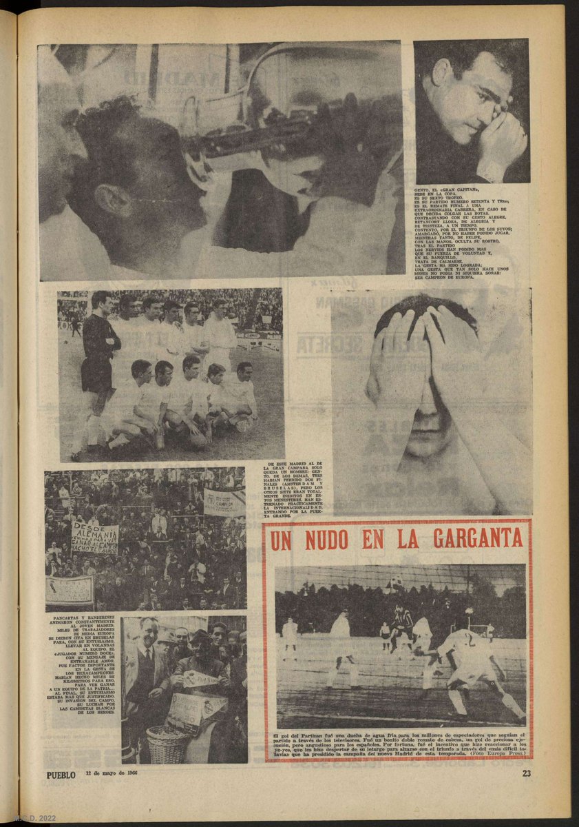 cronicasRM's tweet photo. 📅 Un día como hoy, hace 60 años (11 de mayo de 1966)…
¡El Real Madrid conquistó su sexta Copa de Europa! En la final disputada en Bruselas, los blancos remontaron y vencieron al Partizan de Belgrado por 2-1.
El Partizan se adelantó en el segundo tiempo, pero los “ye-yes” despertaron: Amancio empató con un gran gol y Serena marcó el de la victoria con un trallazo imparable.
Una noche épica en la que el fútbol de imaginación y garra se impuso al automatismo rival.
📰 El diario Pueblo lo titulaba en portada al día siguiente: «Los ye-yes arrollaron (cuando despertaron) al Partizan… y al árbitro».
¡Sexta Orejona para la historia del Real Madrid! 
¿Qué os parece esta remontada legendaria? ¿Creéis que fue una de las finales más épicas del Madrid en Europa? ¿Cuál es vuestro momento favorito de aquella noche en Bruselas?

#HistoriaRM #RealMadrid #cronicasrm #Año1966 #SextaCopaEuropa #RealMadridPartizan #HalaMadrid