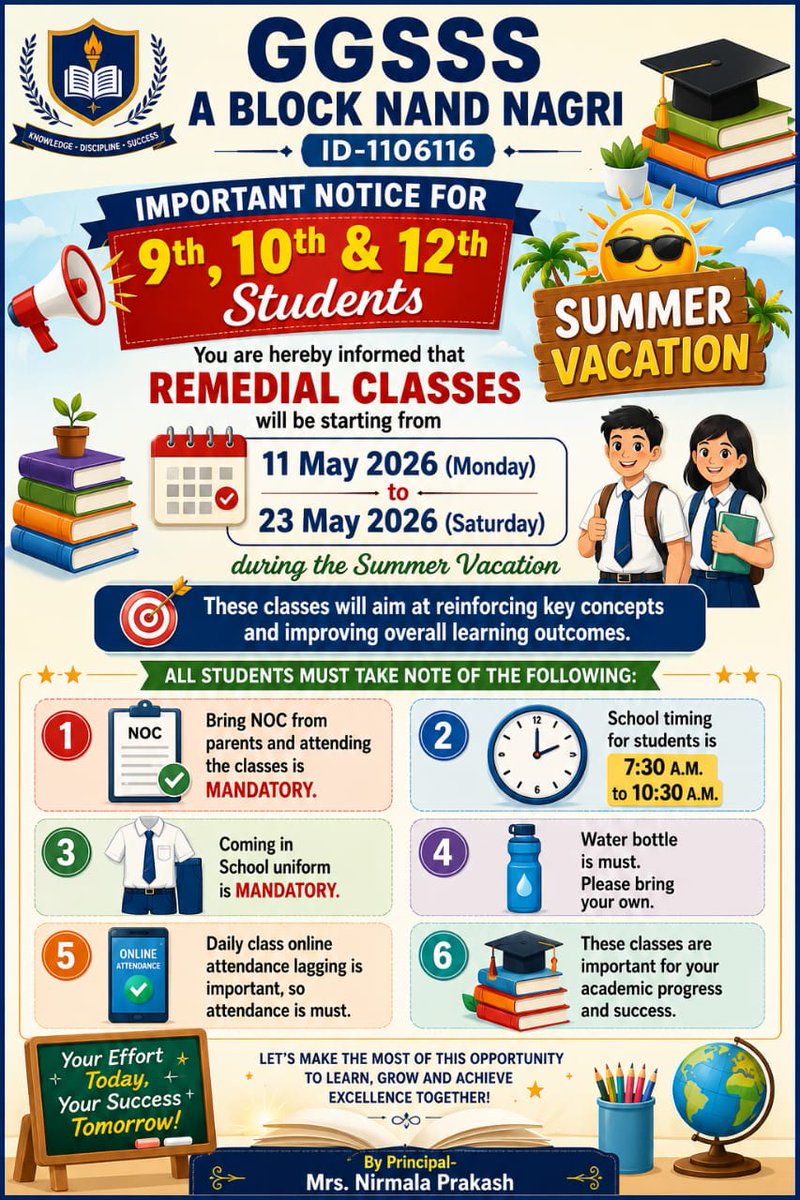 GGSSSABL1's tweet photo. Remedial classes for improving outcomes in summer vacations for classes 9, 10 and 12. https://t.co/8g4UlI5sT0