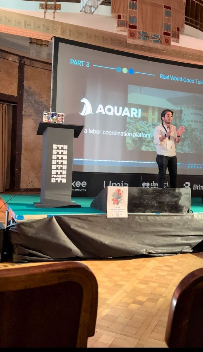 AquariOfficial's tweet photo. Maciej on stage with @kirstenrpomales @EthPrague
#Ethereum #base #crypto #cleanup #cleantoearn https://t.co/doUI8mQiwj
