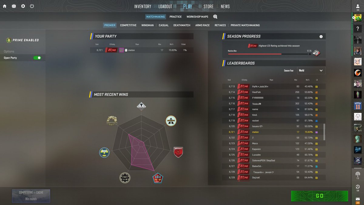 _rustyd_'s tweet photo. Old man cracked top 10k in the world - close to top 1k NA #cs2 https://t.co/JCxhPIMb5X