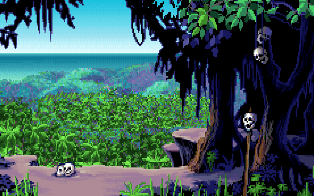 legendofmi's tweet photo. Deleted scene from The Secret of #MonkeyIsland shared by The Video Game History Foundation during the Monkey Island 30th Anniversary.

First image is the EGA (16-colour), second is the VGA (256-colour). https://t.co/MTvCF36DVY