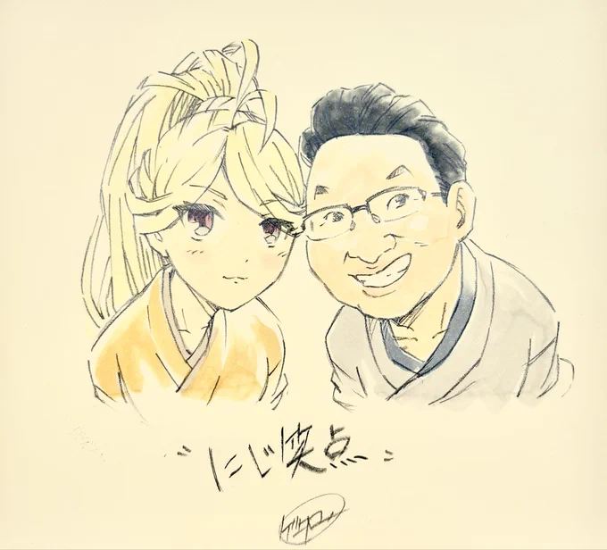 #笑点 鉛筆、コピックで 春風亭昇太さんと鷹宮リオンさん 大好きな笑点と、まさかのコラボが起こるとは! #リオンあーと