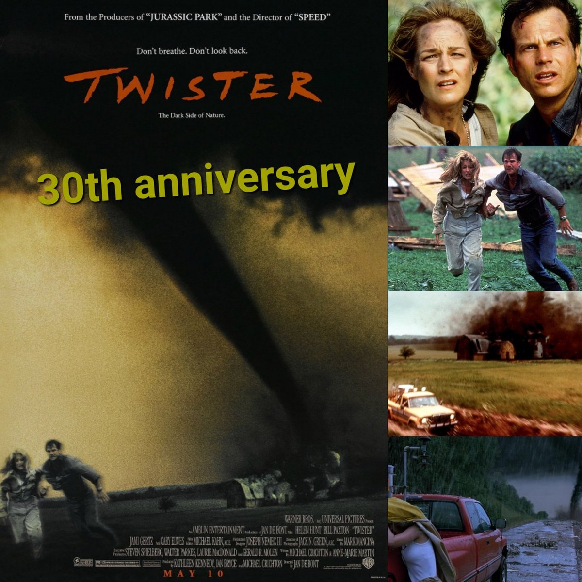 ArenStenslie's tweet photo. Today even marks the #30thanniversary of @warnerbros's @UniversalPics's #AmblinEntertainment's #JandeBont's #StevenSpielberg's "#Twister".
#WarnerBros #UniversalPictures #Twister1996 #DrJoHarding #BillHarding #JonasMiller #DrMelissaReeves #AuntMeg #Rabbit #Sanders https://t.co/28QMatYcQg