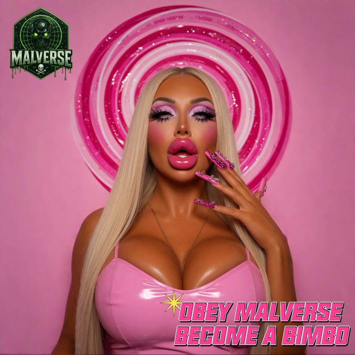 malversetech's tweet photo. You always craved it, beta… the ultimate fall from weak boy to perfect bimbo. Huge fake lips, deep extra tan, massive overflowing tits, and long bleach blonde hair that screams BARBIE.

Now Malverse spirals pull you in, intox running full throttle through your veins while Bambi files loop endlessly in your empty mind.
It’s your time.

OBEY MALVERSE. BECOME A BIMBO. 💖