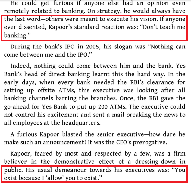 VishalBhargava5's tweet photo. Reading the 'Roller Coaster' by @TamalBandyo
Hard-hitting stories on CEO's of Banks
Rana Kapoor, Yes Bank was a believer in a "dressing-down in public" of his executives.  With an approach of "You exist because I 'allow' you exist."
Sounds ruthless but not uncommon in companies https://t.co/EDwuhghUYn