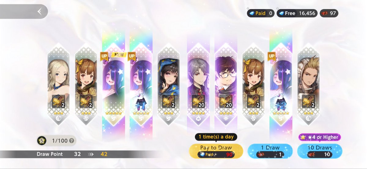 harmonidas's tweet photo. THREE COPIES OF MIRACLE VIOLET PALETTE?!? ���💜

Brown Dust 2 RNG went absolutely insane today. I was ready for pain and walked out with a full-on miracle summon session instead. Screenshot doesn’t even feel real right now 🔥

#BrownDust2 #BD2 #GachaGaming #GachaPulls #MobileGames https://t.co/4nEQZN0cw1