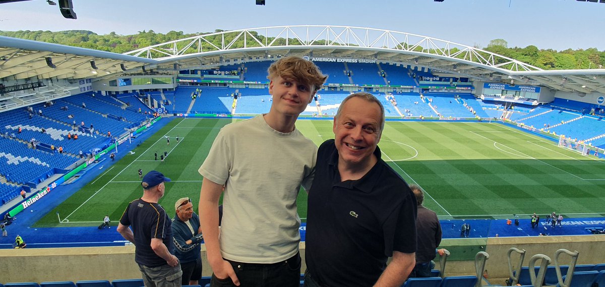 studunn21's tweet photo. Great trip to Brighton yesterday. Saw Shrewsbury play the Seagulls at Goldstone Ground, Withdean Stadium and also when they played home games at Gillingham, but first visit to the Amex Stadium. Lovely warm day, nice ground and a comfortable win for Brighton over Wolves. 91/92. https://t.co/JR1mbo1SMx