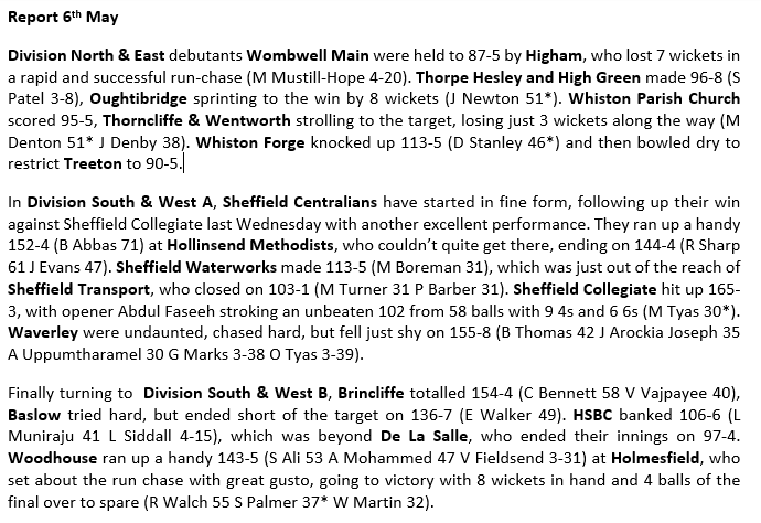 South Yorkshire Alliance Works MW Cricket League tweet media