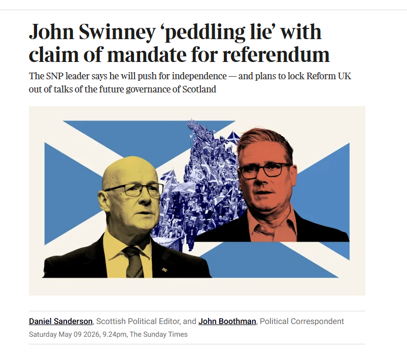 AgentP22's tweet photo. John Swinney lying again.

There is no mandate for a referendum and there isn't going to be  referendum.

It's as simple as that,
https://t.co/JjZdLOrk3b https://t.co/UVOg0UC6O6