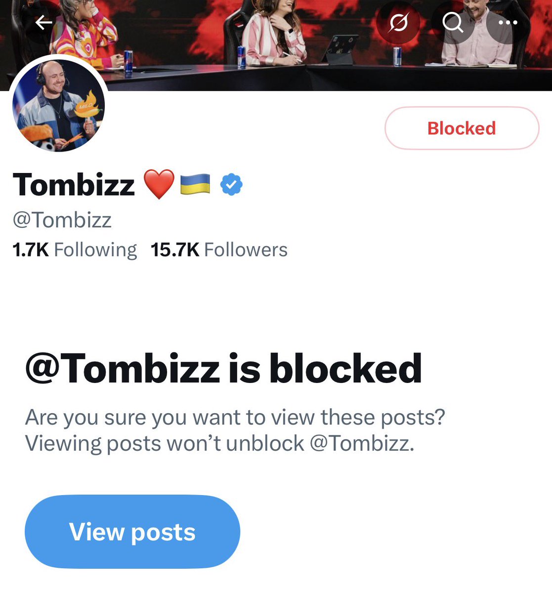 FNATIC's tweet photo. can’t risk anything today so we blocked tombizz https://t.co/qd7qwyMqZ2