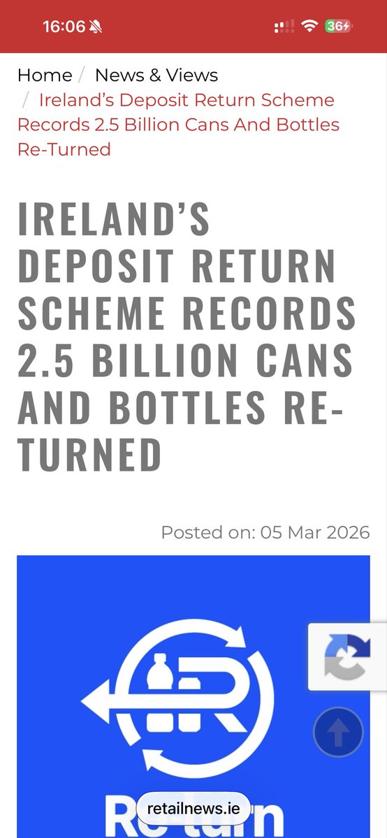 tger's tweet photo. @CCee61 Facts £8 million loan to Circularity Scotland was written off after Westminster blocked a viable scheme for recycling . Every serious country has one . And it makes a huge €€ surplus in Ireland . https://t.co/kelFpltsHq
