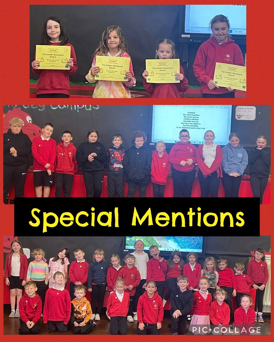 CwmneddPrimary1's tweet photo. Well done to our Golden Bookmark Winners this week! Lots of Special Mentions too for super learner behaviours and for Year 1/2 for being Super Stars on their trip to Techniquest this week! 🤗 https://t.co/CvPh5Q6a1i