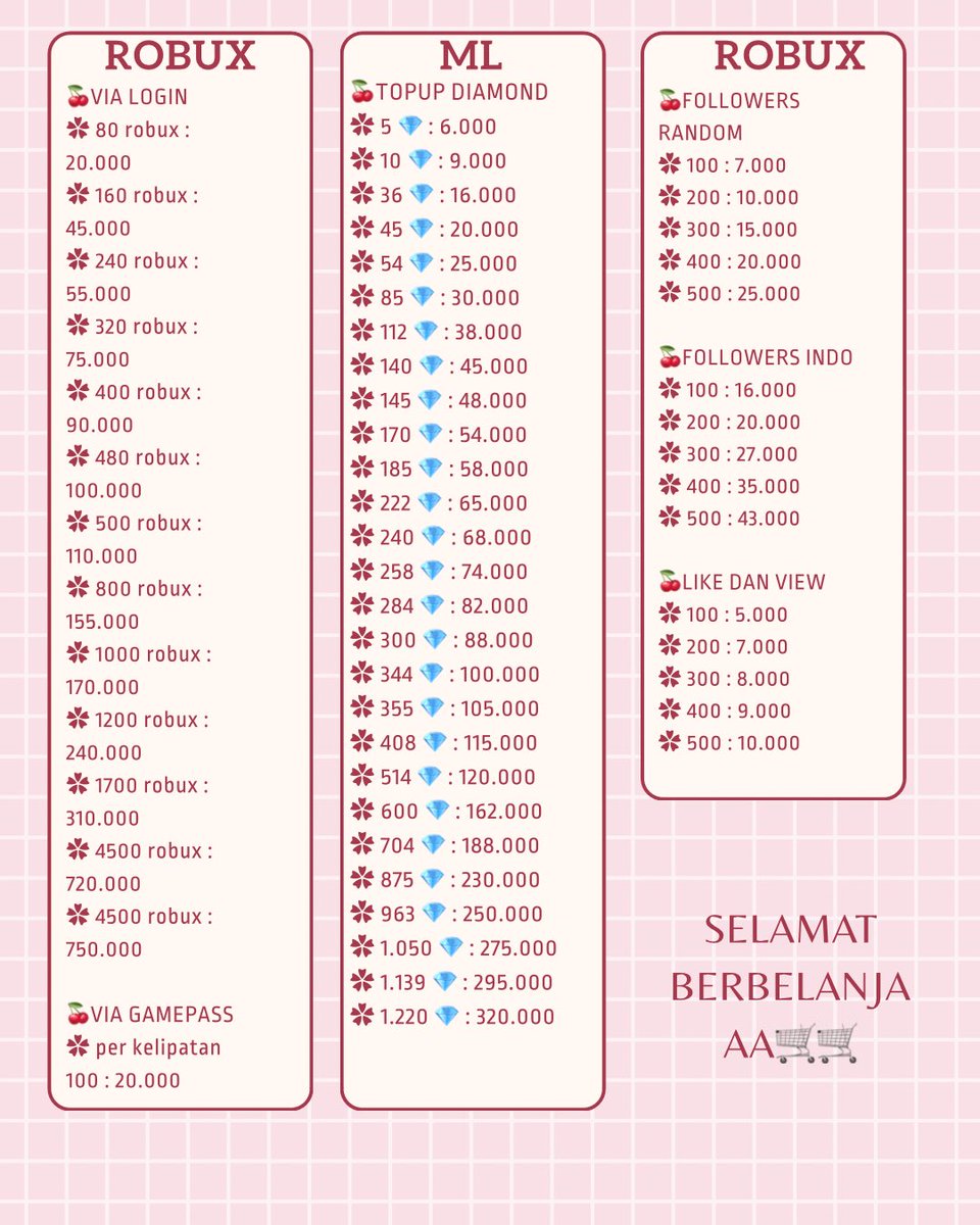 graccianei1's tweet photo. ୨ৎ 𝐍𝐞𝐭𝐭𝐚 𝐒𝐭𝐨𝐫𝐞 ୨ৎ
Open order APK Premium murah &amp; aman
Fast respon • Trusted • Harga pelajar

https://t.co/QBKkpNOYyS

#apkpremium #mahasiswa
Opennnn
09.00-20.00 https://t.co/PKjMF0fX0i