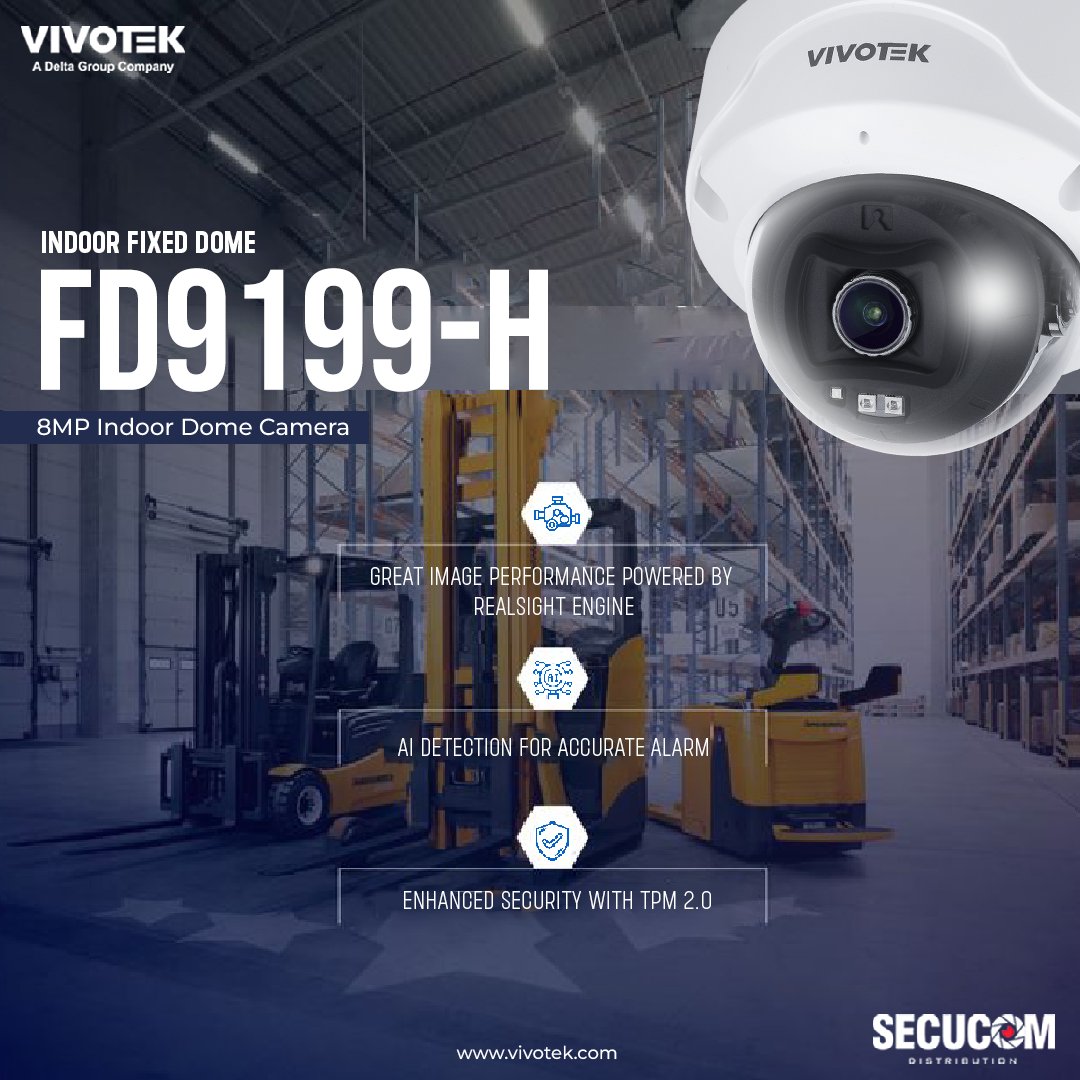 SecuComDist's tweet photo. توفر كاميرا فيفوتك الثابتة VIVOTEK FD9199-H دقة صورة عالية الجودة مع تحليلات قوية للفيديو وإشعارات دقيقة للأحداث واستخراج السمات التي تحسن بشكل كبير من كفاءة التحقيق - يتم تحقيق كل ذلك دون عناء.

#vivotek #SecuCom #madeintaiwan #security #surveillance #surveillancecamera https://t.co/meAHPl5C91