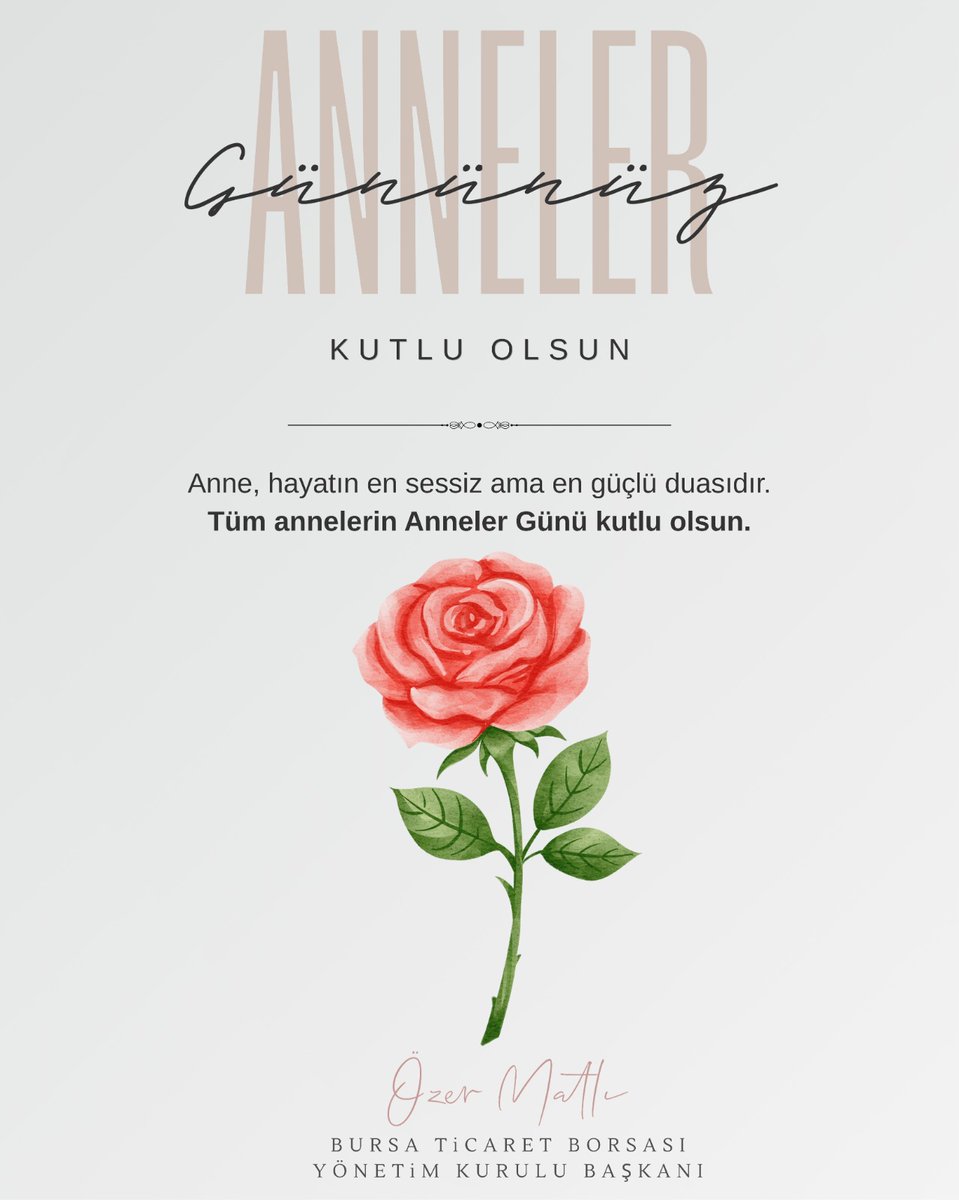 OzerMatl's tweet photo. Sevginin, merhametin ve fedakârlığın en güzel yansıması olan annelerimiz; aile hayatımızın ve toplumsal birlikteliğimizin en kıymetli mimarlarıdır.

Emeği ve özverisiyle geleceğe değer katan tüm annelerimizin Anneler Günü’nü kutluyor; sağlık, huzur ve mutluluk diliyorum. 🌸 https://t.co/Wygt2flRp6