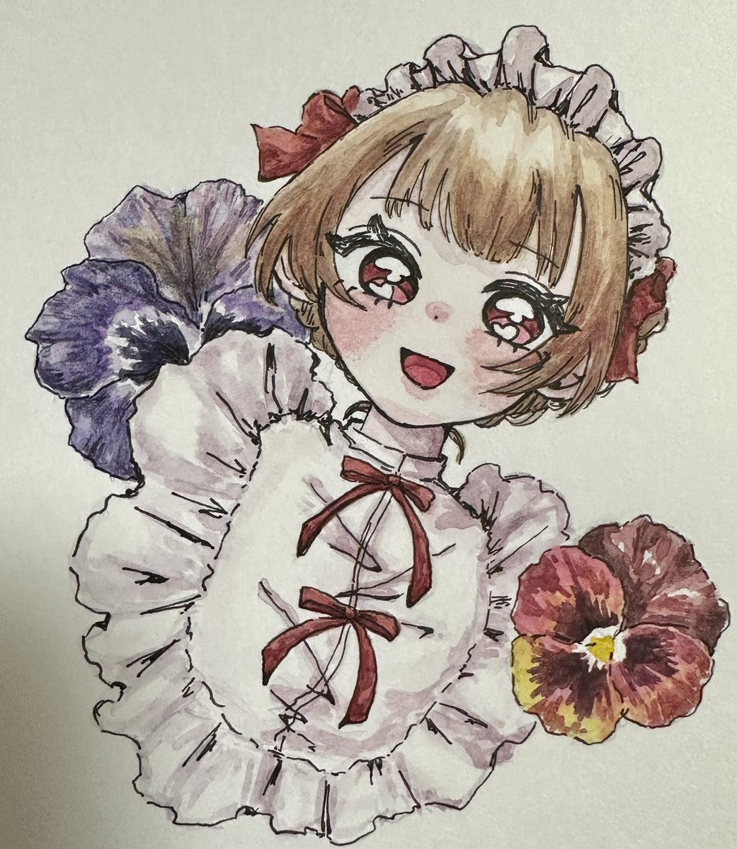 kiiinome's tweet photo. #メイドの日　#illustration  #イラスト　

 °˖ꕤ✤パンジーメイド✤ꕤ˖° https://t.co/woriRnu68a