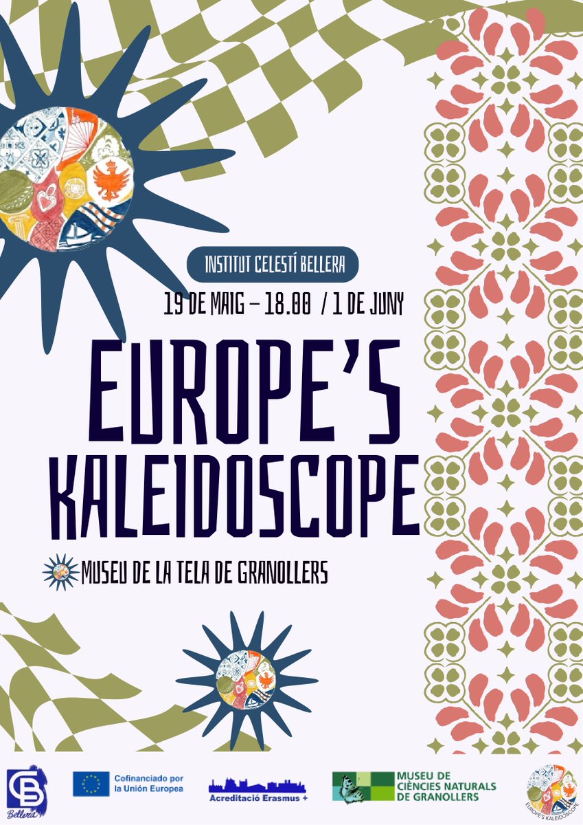 BelleraProjecte's tweet photo. Ja falta poc per inaugurar l'exposició Europe's Kaleidoscope @mcngranollers 
Una exposició sobre la diversitat europea creada pels alumnes de Projecte Internacional de 4t d'eso.
Us hi esperem dimarts 19 de maig a les 18:00.
@sepiegob #acreditació @eTwinningEurope https://t.co/rvEWByKW2z