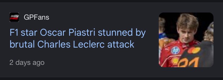 oscgoat's tweet photo. this headline is genuinely killing me why did they phrase it like charles jumped him 😭😭 https://t.co/yrkhZPwnaA