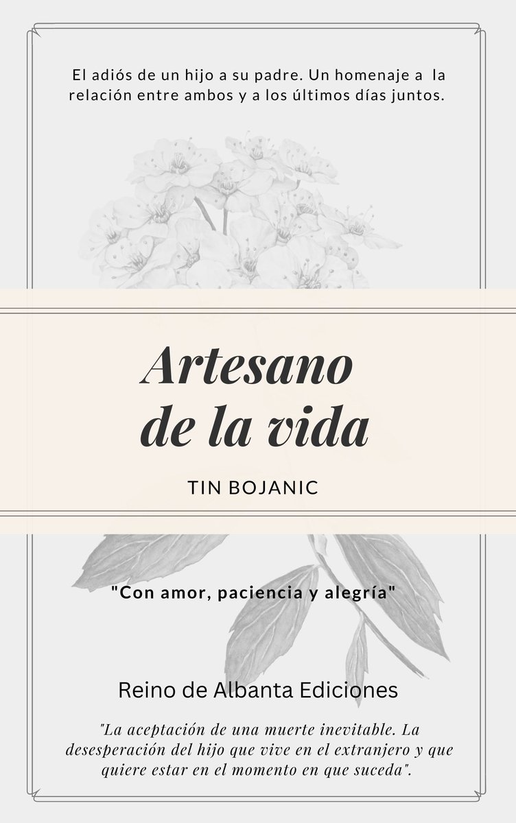 albantes's tweet photo. Quizá un buen padre sea quien deja volar a los suyos sin condicionarles el vuelo, pero sin perderles de vista tampoco”.

Tin Bojanic 🪶
ARTESANO DE LA VIDA
Con amor, paciencia y alegría

Incluye LIBERTAD ESCLAVA
El adiós a un hermano

#Libro #Amazon #KindleUnlimited 📚
https://t.co/qrrYQUCDlg