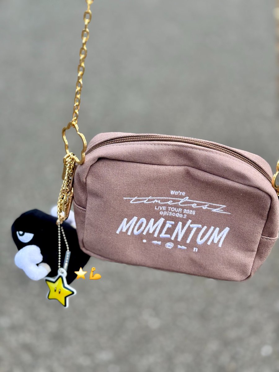 timeleszグッズのポーチに手持ちのチェーン（かわいい）つけてみた