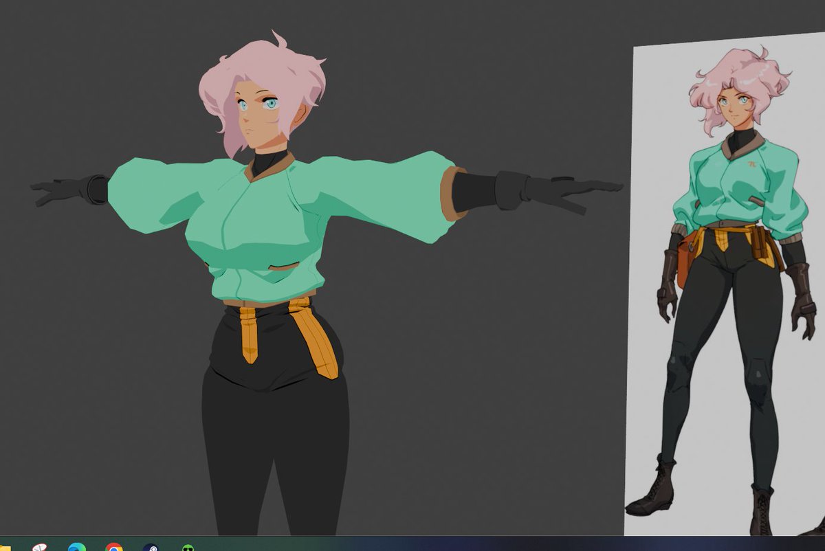NinjaSteeve's tweet photo. Pi progress, Got the jacket modeled out
Gonna wait a bit more before color correction/decals
Next up is the belts
#SpaceMaria https://t.co/pr6AAqnG04