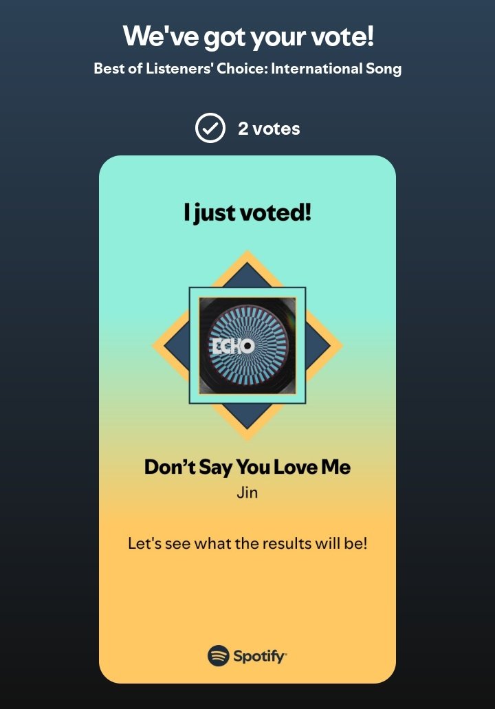 Many awards lost because not enough people take a few minutes per day to vote. Can we please take this one seriously?

Vote DSYLM in Music Awards Japan Best of Listeners’ Choice 🗳️ 

Vote daily with premium and non-premium accs 🚨 
Voting ends on May 20! 

open.spotify.com/playlist/37i9d…