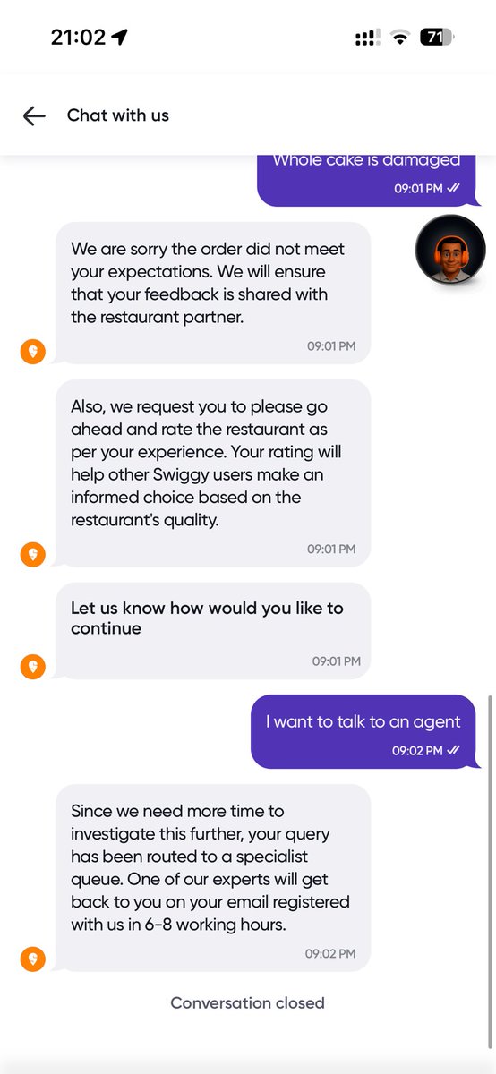 rishabh2882's tweet photo. Ordered a cake from @Swiggy @SwiggyCares and it arrived completely damaged. Shared photos instantly but only got automated replies. Ruined the whole celebration. Unacceptable service. #Swiggy #CustomerExperience https://t.co/u1cqmD6OGr