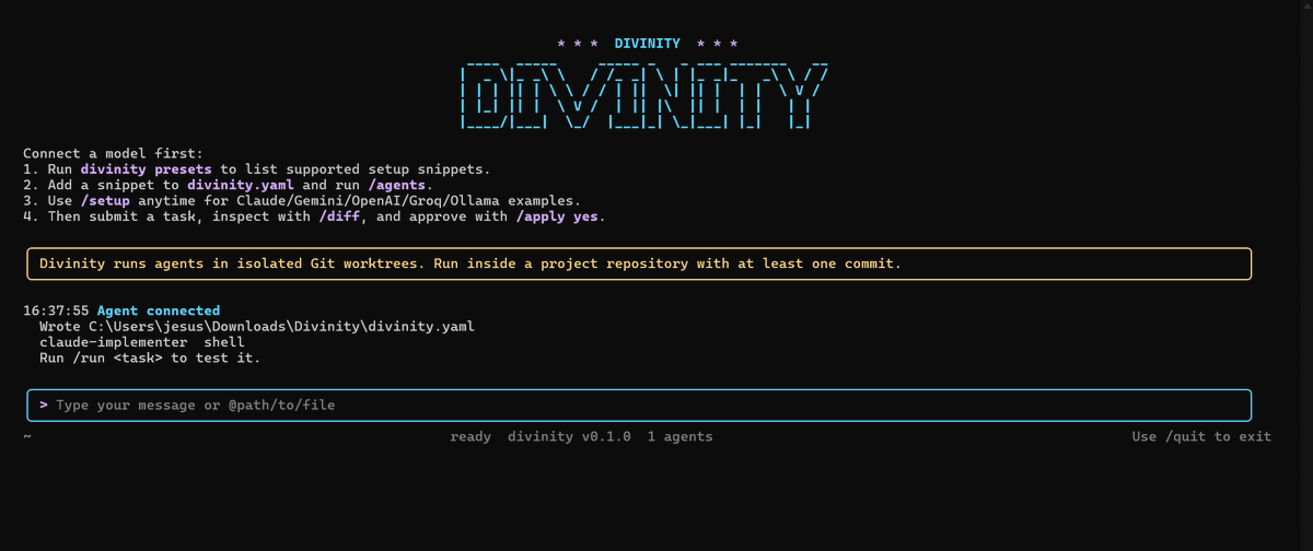Jotadeveloper's tweet photo. I'm building an open-source CLI agent manager.

I'm looking for testers to validate my idea. Main requirement is to have access to more than one CLI coding agent.

Check it here:
https://t.co/5KIHg59pJq

Contributions are welcomed ;) https://t.co/Sk1QqgCndu