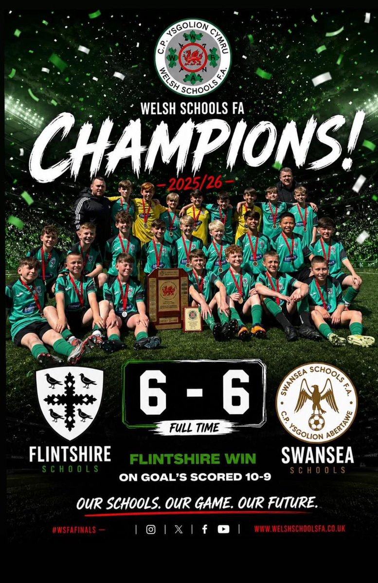 DevSchoolboys's tweet photo. ����⚫️NATIONAL CHAMPIONS⚫️🟢

Our U12’s are crowned National Champions after a fantastic final - Won on goal difference by a single goal! Great effort from all the Players and Coaches over the season - Well done all! 🏆🏆🏆 @WSFA_InterAssoc  @DeesideDotCom https://t.co/xjx2j0XxJ6