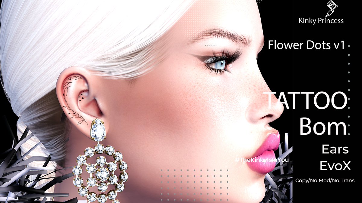 KinkyPrincessSL's tweet photo. New Release
Flower Dots v1 BOM Ear Tattoo EvoX
https://t.co/kFCav8Vqf5 https://t.co/Xj3j46CSNW