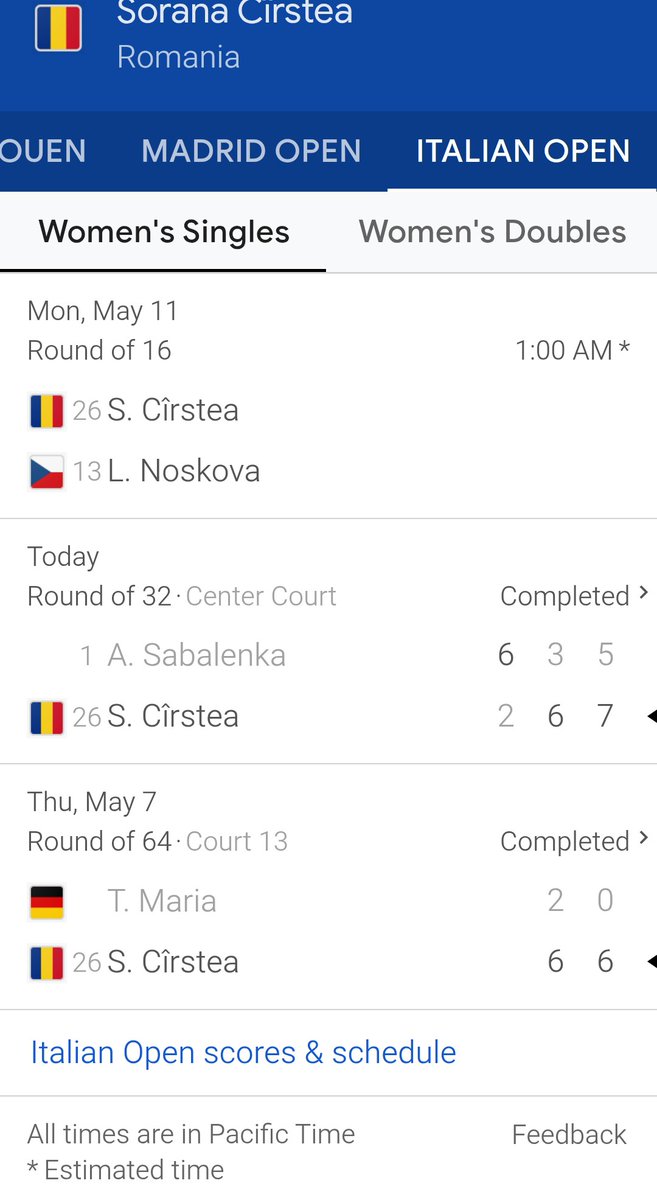 CirsteaFC's tweet photo. #Sorana #Cirstea ๐ท๐ด
#Playing
#WomenSingles
#Monday
#May11
#FourthRound
#ItalianOpen
#Rome
#WTA1000๐พ https://t.co/PMOrbbOxEH