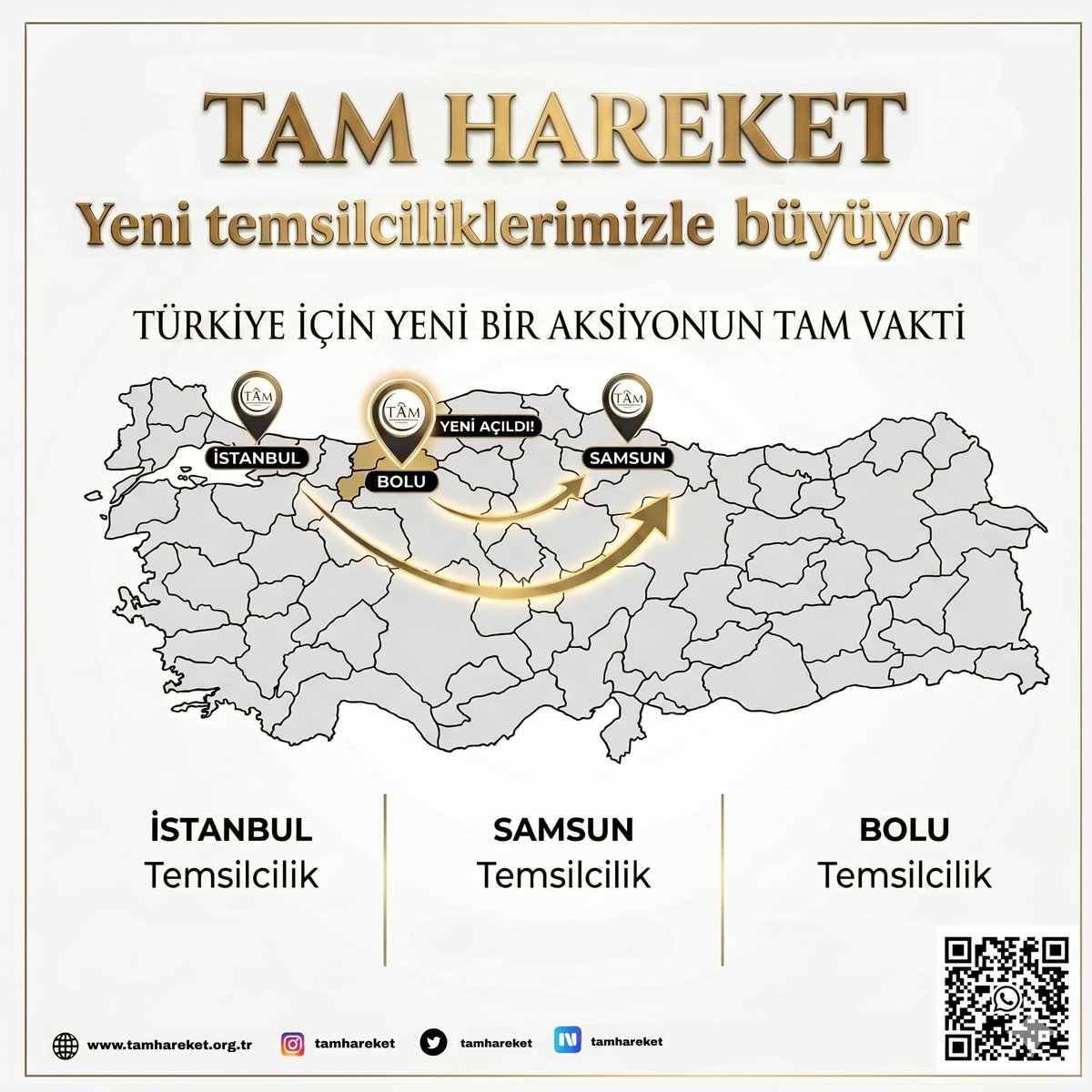 tamhareket's tweet photo. Tam Hareket olarak heyecanla büyümeye, yeni yollar açmaya devam ediyoruz. İstanbul ve Samsun'un ardından şimdi de Bolu temsilciliğimizle karşınızdayız! 🌙

Daha güçlü bir gelecek için, adım adım tüm Türkiye'ye... Yolculuğumuza ortak olan herkese teşekkürler! ✨️

#TamHareket https://t.co/Eqb74vkXYH