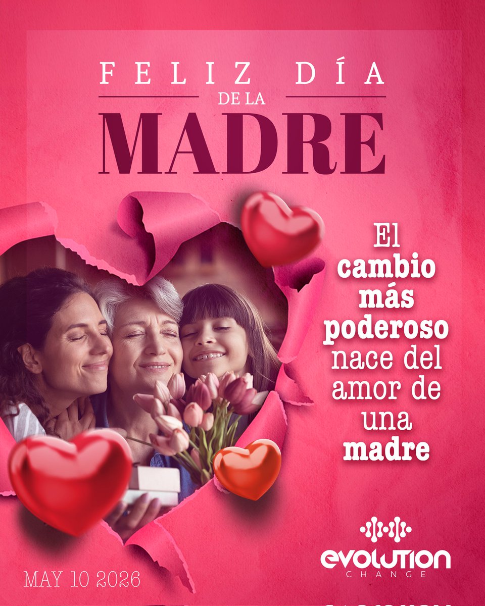 evolutionchang's tweet photo. Hoy celebramos a quienes transforman el mundo desde el amor, la entrega y la fuerza más poderosa que existe: ser mamá. 💖
Desde Evolution Change, feliz día a todas las madres que inspiran cambios que dejan huella. 🌸
#DíaDeLaMadre #EvolutionChange #MadresQueInspiran https://t.co/wj5WVoF6fa