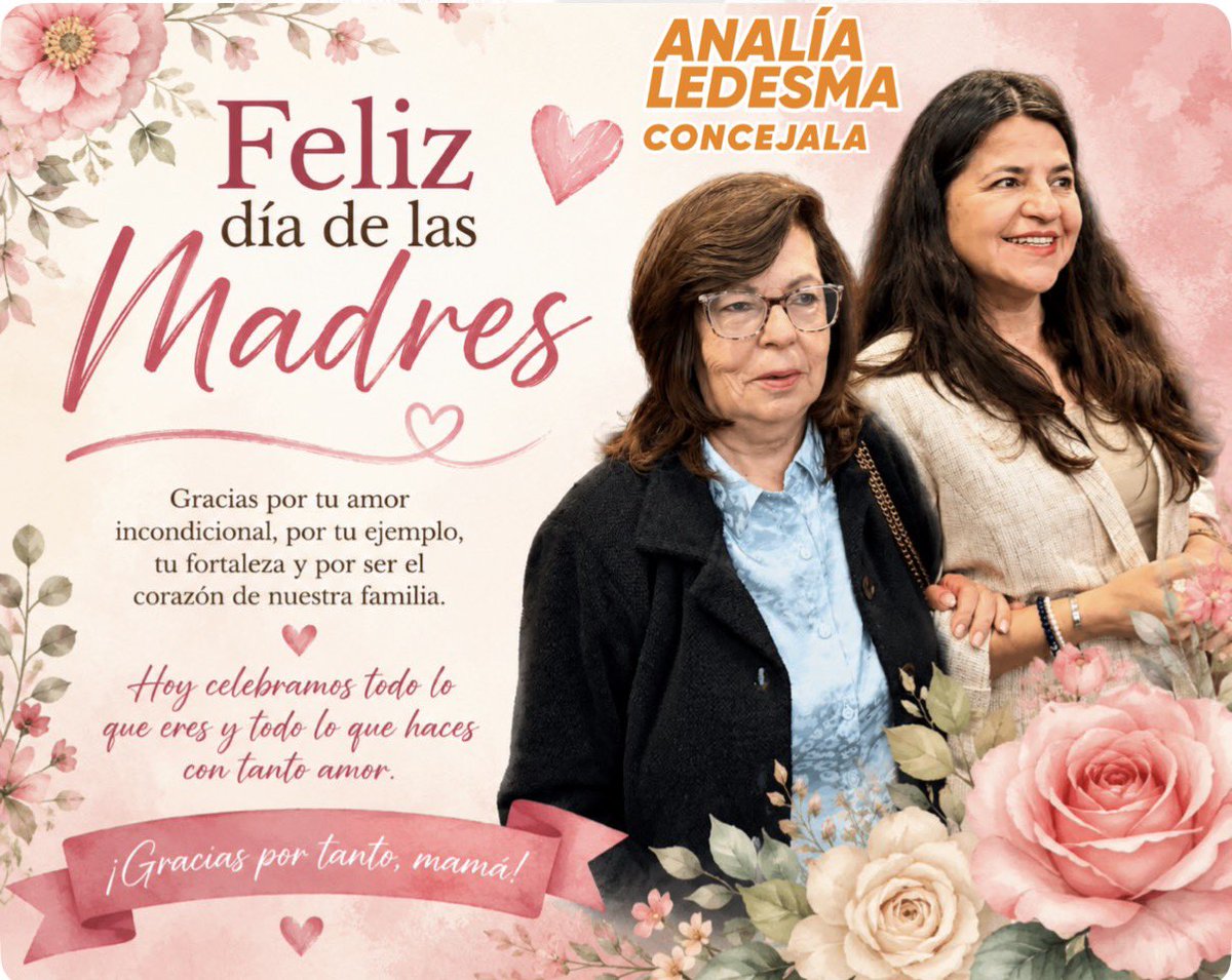 analialedesmaec's tweet photo. #DíaDeLasMadres 🌷 Feliz Día de las Madres 🌷

Hoy celebramos el amor más puro, la fuerza que inspira y el corazón que siempre acompaña.
Gracias por cada abrazo, cada consejo y cada sacrificio hecho con amor. 💖

¡Feliz día a todas las mamás! No solo hoy, sino siempre #mamá ✨ https://t.co/tWRQIS8u82