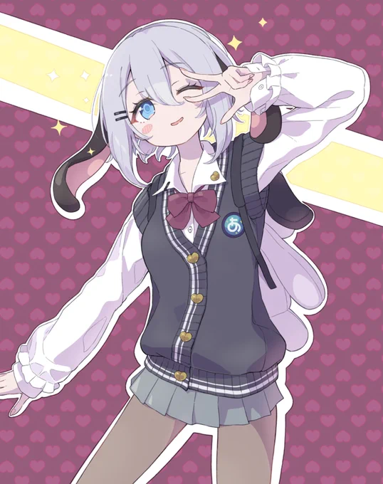 制服ねくろちゃん(妄想) #あおぎり高校美術部 #ねく支部