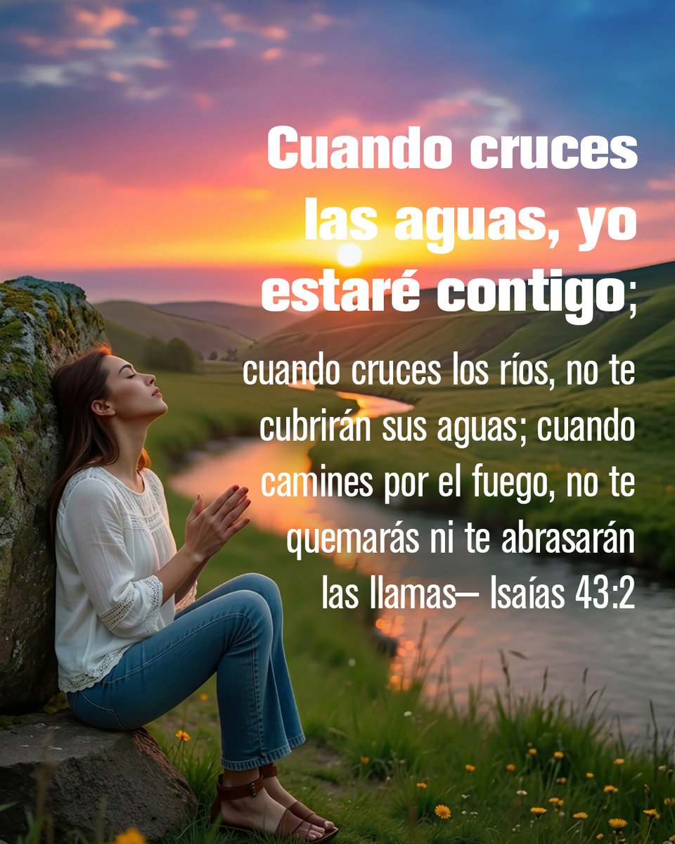 CercaEsta's tweet photo. Cuando cruces las aguas, yo estaré contigo; cuando cruces los ríos, no te cubrirán sus aguas; cuando camines por el fuego, no te quemarás ni te abrasarán las llamas— Isaías 43:2

#Isaias #fuego #caminar #contigo #aguas https://t.co/p6wvKVGjVv