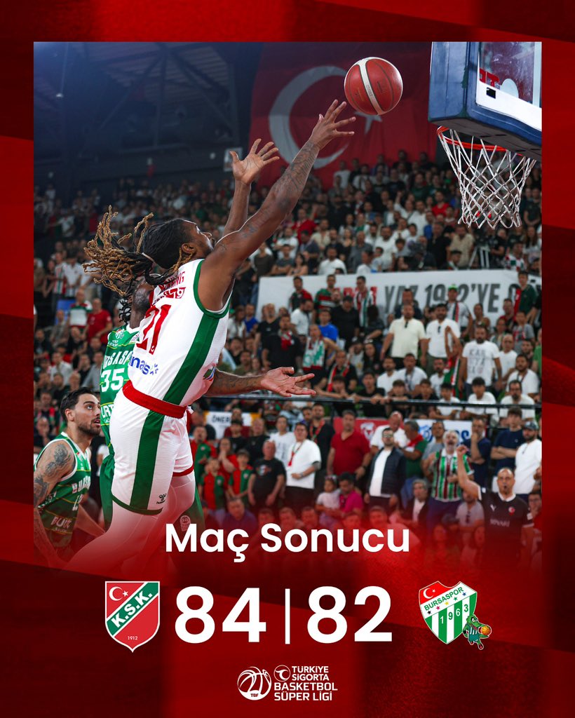 🔥 𝐁𝐔𝐑𝐀𝐒𝐈 𝐊𝐀𝐑𝐒̧𝐈𝐘𝐀𝐊𝐀𝐀𝐀𝐀𝐀𝐀𝐀! 💚❤️

Karşıyaka’mız Türkiye Sigorta Basketbol Süper Ligi’nin 30. haftasında evinde konuk ettiği Bursaspor’u 84 - 82 mağlup etti! 💪

#HaydiKAFKAF