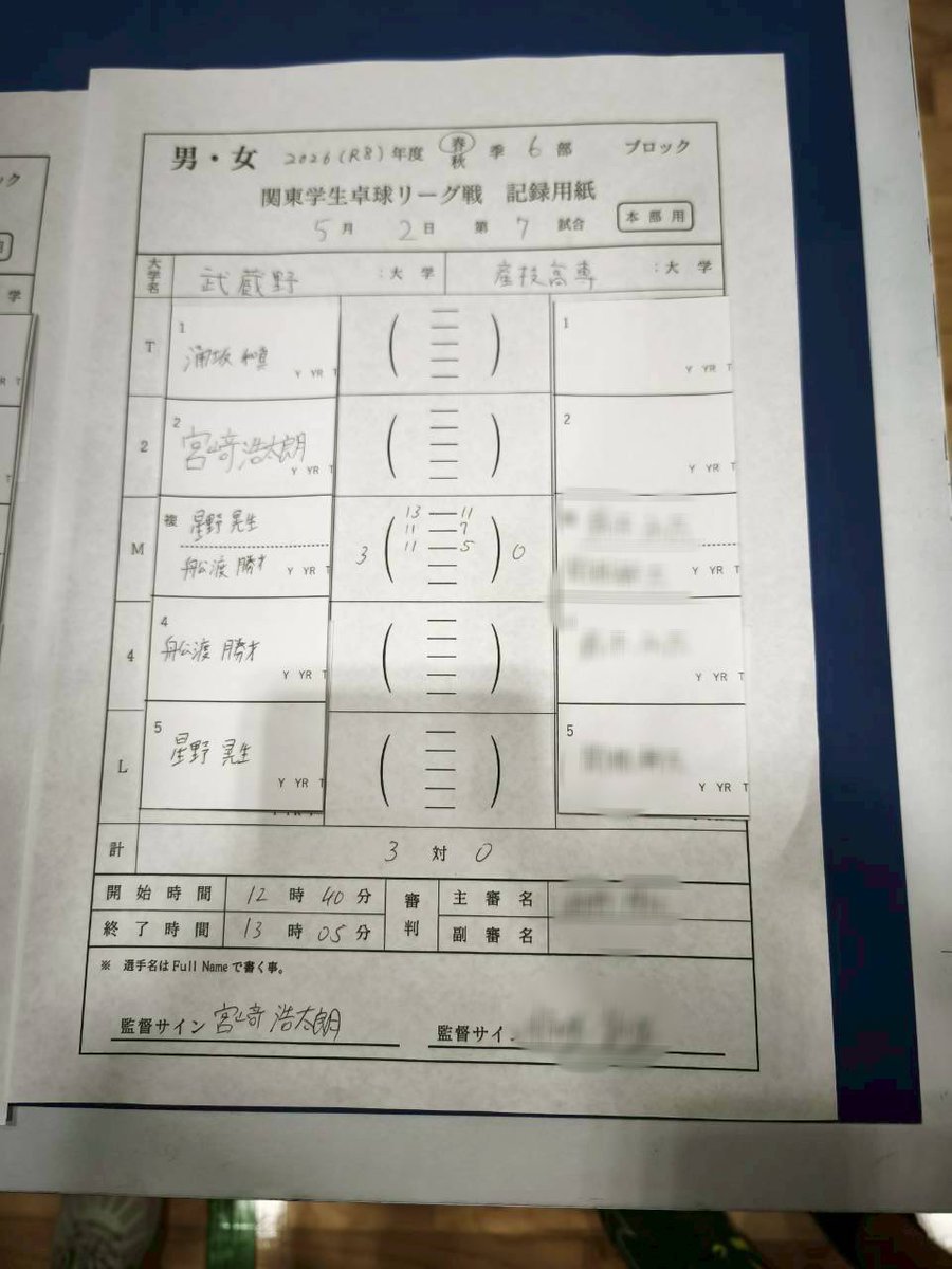 武蔵野大学卓球部 tweet media