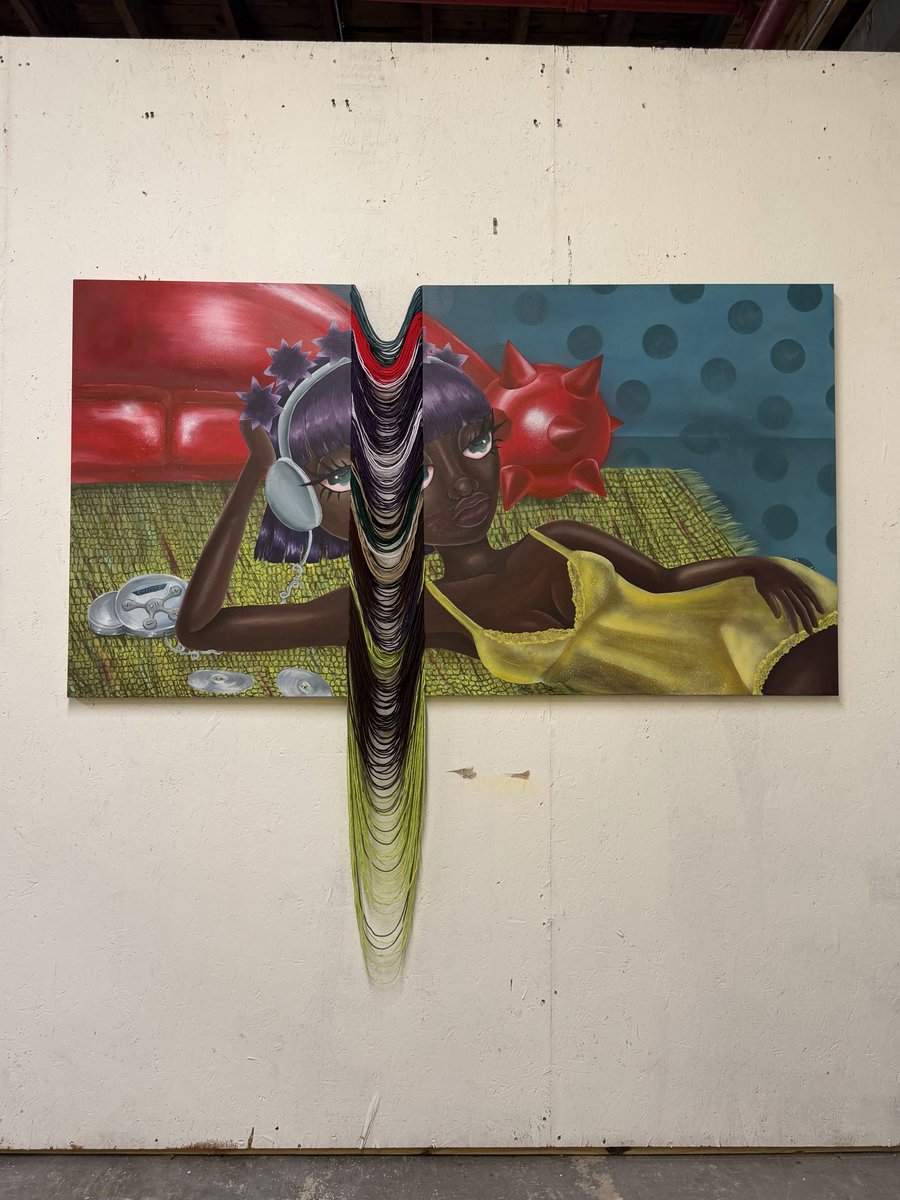 you're within the chords

acrylic, spray paint, soft pastel &amp; yarn on canvas