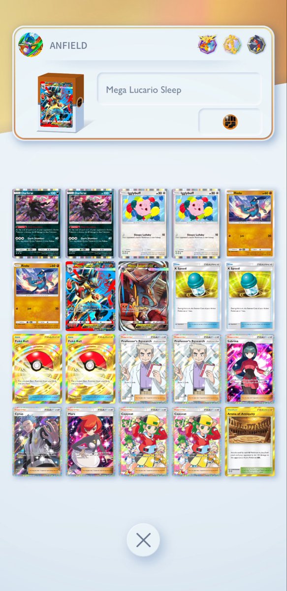 ORoblfc's tweet photo. This decks a joke good most run the +30 damage i personally found mars helped me so much more once two of your mons have gone mars into the lucario gg most of the time https://t.co/hHNZ6RJFWf