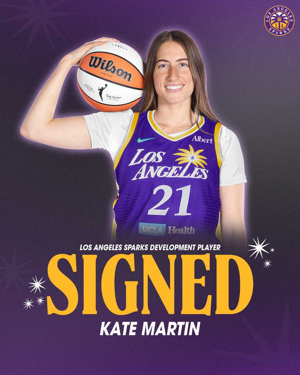 Sparks Sign Guard Kate Martin to Player Development Pool. 

📝 bit.ly/4tsVQBx