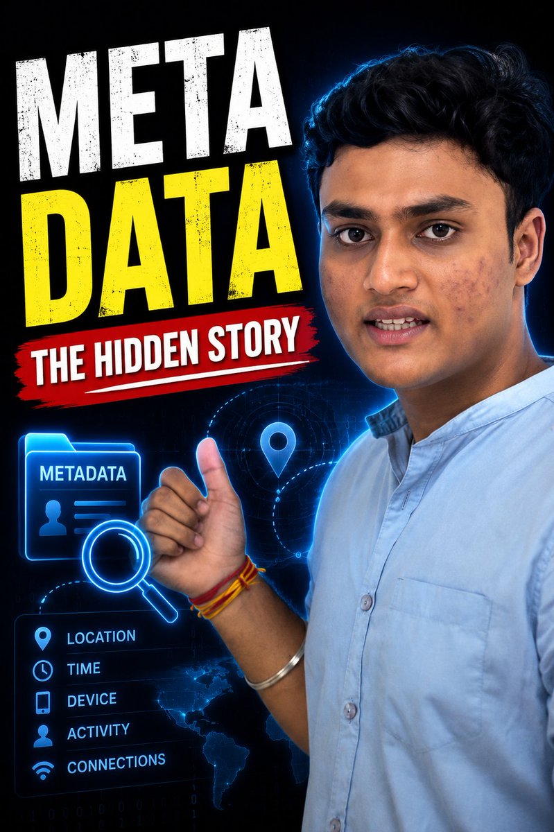 ___Nipun's tweet photo. They say “data is the new oil.”

But metadata?
That’s the map to your entire life.

The scary part isn’t what you post.
It’s what your data silently reveals.

#metadata #meta #cybersecurity #privacy #technology #digitalprivacy #ai #techreels #dataprivacy  #informationsecurity https://t.co/UMu371kU2u