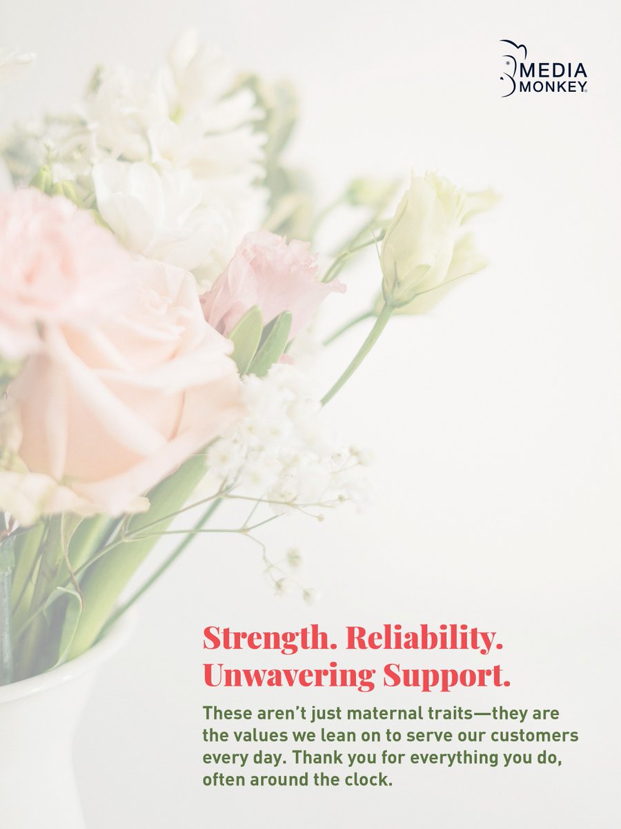 MediaMonkeyLLC's tweet photo. Behind every strong family, workplace, and community is the love and dedication of incredible mothers. ❤️ 
 
To all the moms and maternal figures — thank you for everything you do!
 
How are you celebrating the mothers and role models in your life? 
 
#MothersDay #Appreciation https://t.co/e1qmF7NJSF