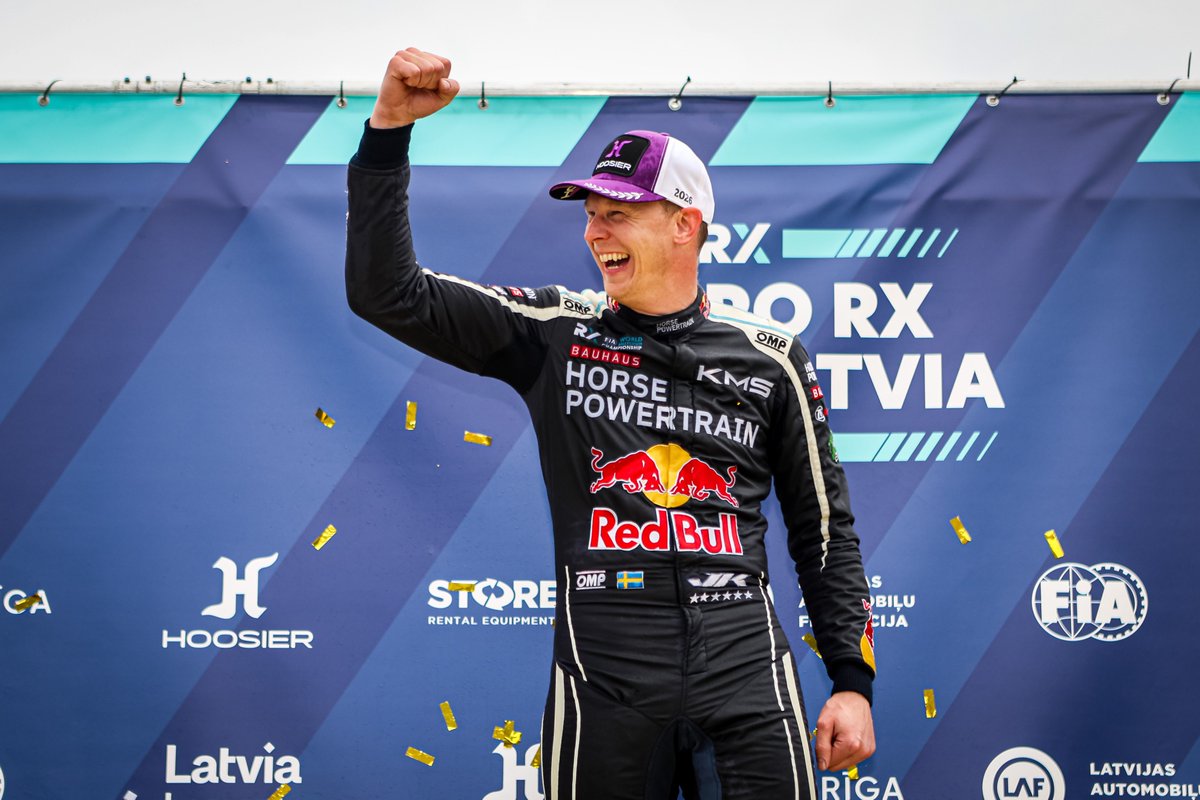 fia_rallycross's tweet photo. Your RX of Latvia podium! 🍾🎊

It's a KMS 1-2 and an incredible first RX1 podium for Joni Turpeinen 🙌

#FIARallycross #EuroRX https://t.co/9vmO9Ecd1A