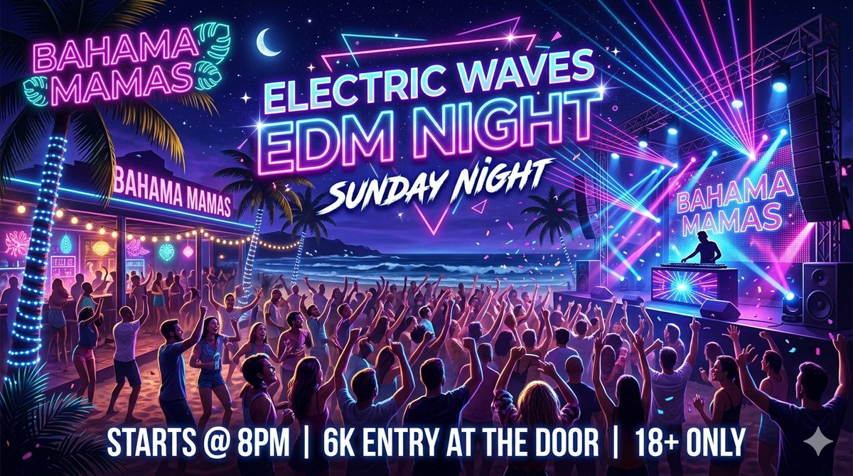 strp_games's tweet photo. 🐢STRP EU 🍸

🌴 Electric Waves: EDM Night at Bahama Mamas 🌴

Ready to trade the Sunday blues for neon hues? We’re turning up the heat and closing out the weekend with the ultimate rave. Feel the bass and let the rhythm take over at Bahama Mamas.

Whether you're a shuffle pro or just here for the vibes, our lineup of DJs will be spinning the best in House, Techno, and Future Bass all night long.

​✨ Dress Code: Neon Nights

​It’s time to glow! We’re lighting up the town and we want you to be part of the show.

Wear: Neon pinks, electric blues, radioactive greens, and anything that glows under UV.

Vibe: Think glow sticks, LED accessories, and high-vis energy.

__The Details__
📅 When: Tonight
⏰ Doors Open: 10 May 2026 21:00 GMT Sharp
📍 Where: Bahama Mamas
🎟️ Entry: 6k at the door
🔞 Age: 18+ Only (ID Required)

Don’t let the weekend end quietly. Grab your crew, hit the floor, and ride the electric wave.