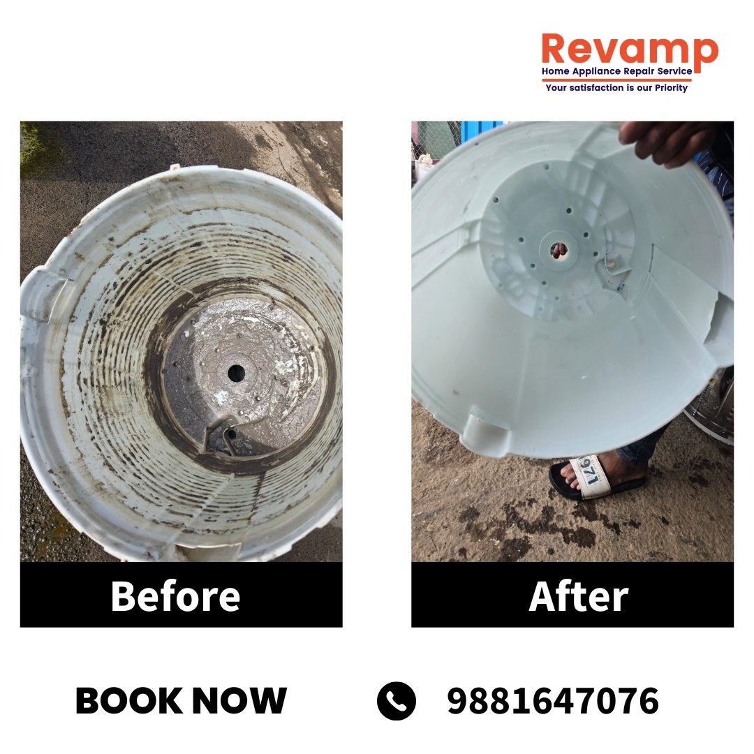 ServiceRevamp's tweet photo. Before &amp; After Washing Machine Cleaning
BEFORE
  Dirt &amp; detergent buildup
  Bad smell from machine
AFTER
  Fresh &amp; clean washing machine
  Better washing performance
  
#WashingMachineCleaning #BeforeAndAfter #DeepCleaningService #WashingMachineRepair #ApplianceService https://t.co/2kgnEQNgMa