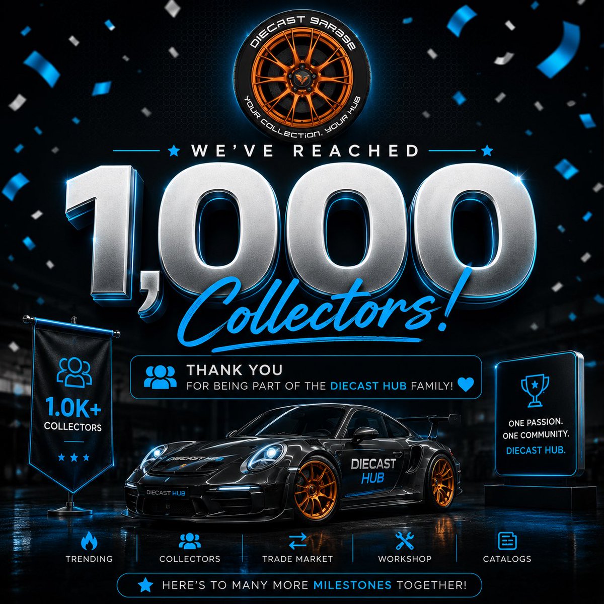 HrnBrk's tweet photo. Started building an app for diecast collectors because I couldn’t find a platform that truly focused on collections, garages, and the community side of the hobby.

Today, Diecast Hub reached 1,000 collectors and 2,400+ cars added. https://t.co/ThH12DOoH3