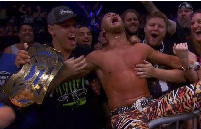 wrestle_hist's tweet photo. 5/10/2015  

Rockstar Spud won back the X-Division Championship in a Gauntlet Match on Impact from the Impact Zone in Orlando, Florida.  

#TNA #Impact #RockstarSpud #DrakeMaverick #CrazzySteve #DJZ #Mandrews #TigreUno #KennyKing #Manik #Argos #GauntletMatch https://t.co/DdB9NVr4jv