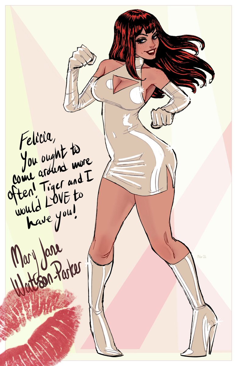 Chloe_in_pink's tweet photo. Not MJ leaving this note for Felicia 😂😌😌😌

I had a lot of fun with this one haha. I love Mary Jane so much haha https://t.co/AoZuZqLzmc