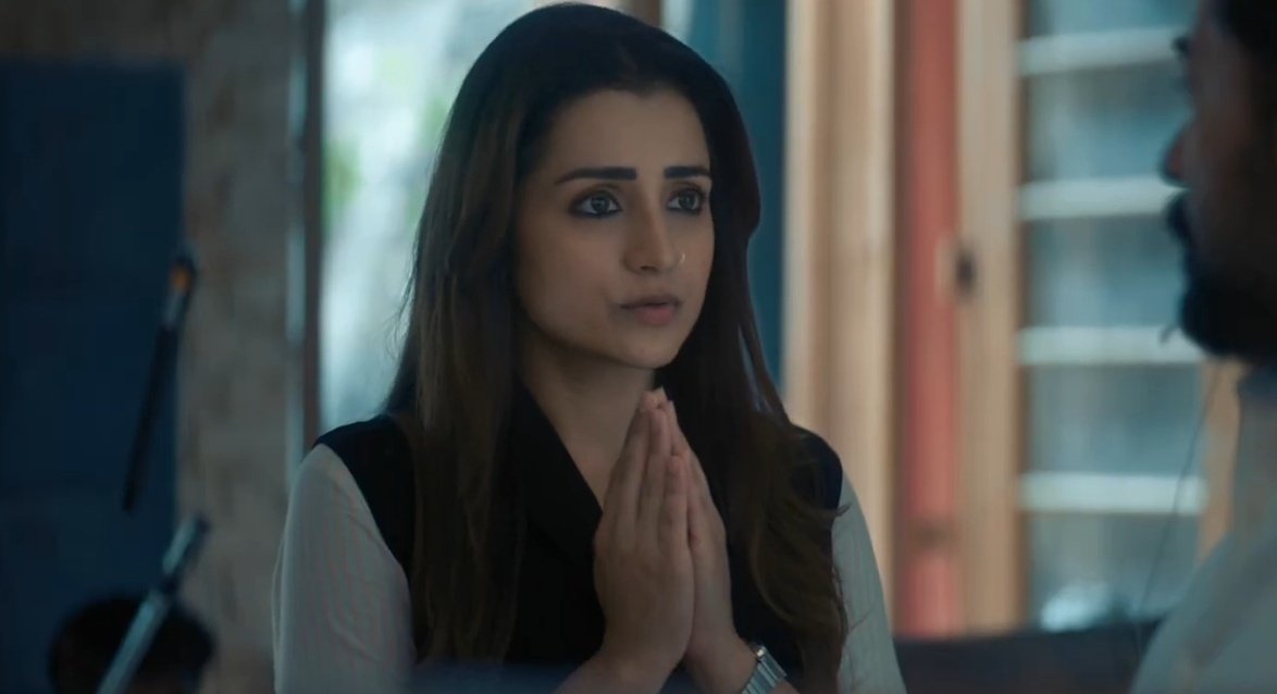 abi_trish's tweet photo. Very much happy with #Karuppu trailer #Trisha looks amazing 

Innocent cute moments with suriya is so adorable 😍🥰🥰🥰 

@RJ_Balaji thank you so much man 

@Suriya_offl ❤️

@trishtrashers #Southqueen https://t.co/M3PkenzoTJ